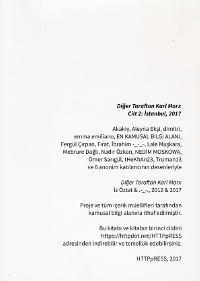 the back cover of the book 'Diğer Taraftan Karl Marx Cilt 2: İstanbul, 2017'.