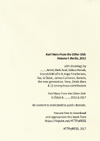 the back cover of the book 'Karl Marx From the Other Side / Volume I: Berlin, 2012'.
